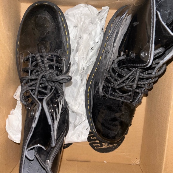 Dr. Martens Black Combat Platform Boots - Picture 3 of 3